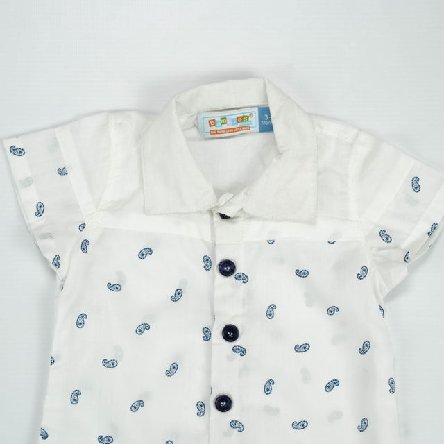 SHIRT CUT & SEW BOYS BLUE MOTIF INFANT