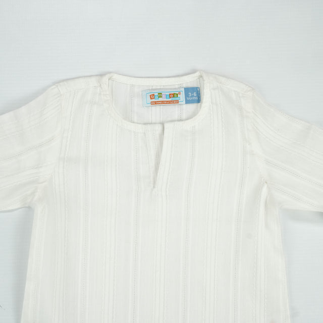 KURTI ROUND COLLAR BOYS WHITE INFANT