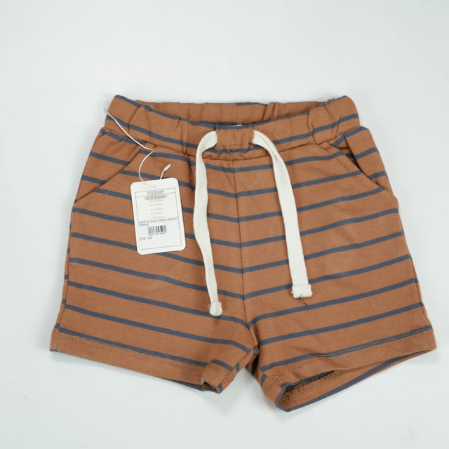 SHORTS DRAW STRING BROWN STRIPES