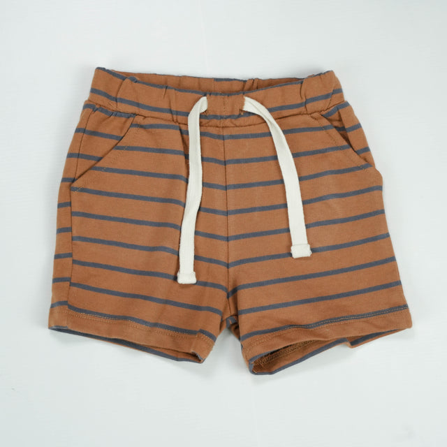 SHORTS DRAW STRING BROWN STRIPES