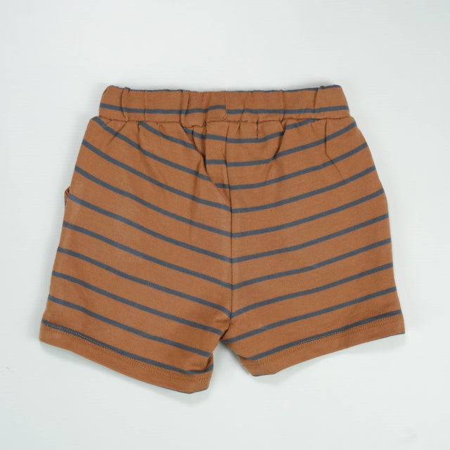 SHORTS DRAW STRING BROWN STRIPES