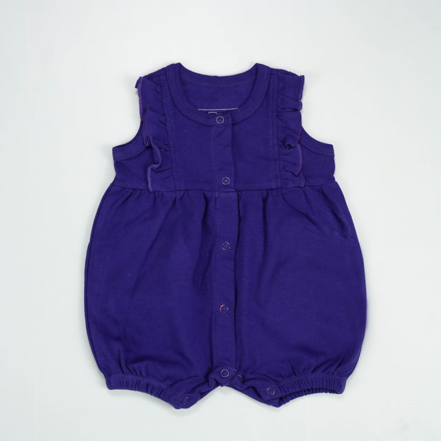 JUMPSUIT FRILL SHOULDER PURPLE INFANT