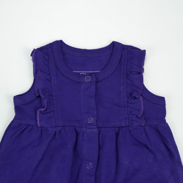 JUMPSUIT FRILL SHOULDER PURPLE INFANT