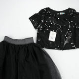 SUIT 2 PC GIRLS W/O SKIRTS BLACK INFANT