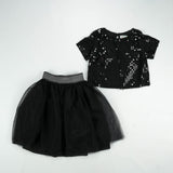 SUIT 2 PC GIRLS W/O SKIRTS BLACK INFANT