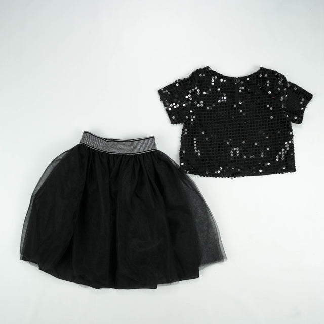 SUIT 2 PC GIRLS W/O SKIRTS BLACK INFANT