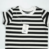 T SHIRT WHITE BLACK STRIPES TODDLER