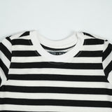 T SHIRT WHITE BLACK STRIPES TODDLER