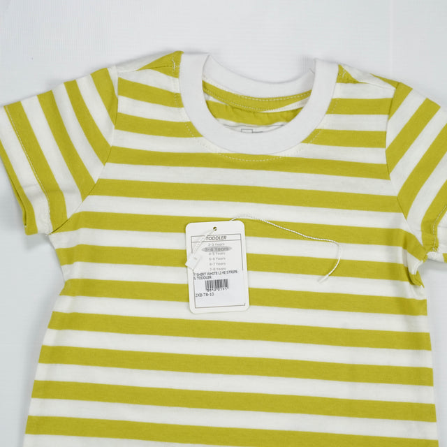 T SHIRT WHITE LIME STRIPES TODDLER