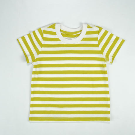 T SHIRT WHITE LIME STRIPES TODDLER