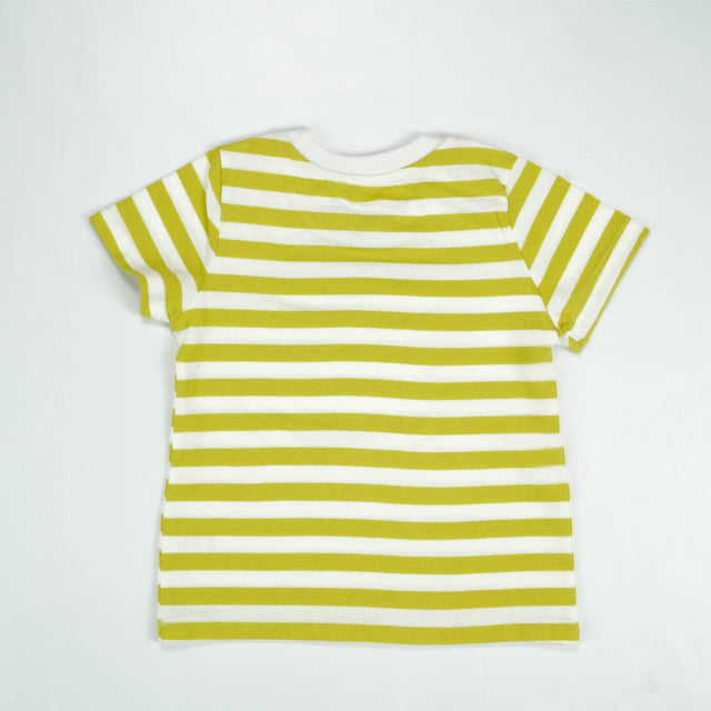 T SHIRT WHITE LIME STRIPES TODDLER