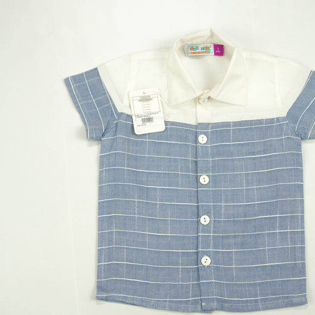 SHIRT CUT & SEW BOYS BLUE STRIPES TODDLER