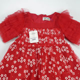 FROCK PLATE SLEEVES RED TODDLER