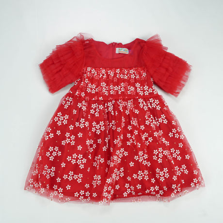 FROCK PLATE SLEEVES RED TODDLER