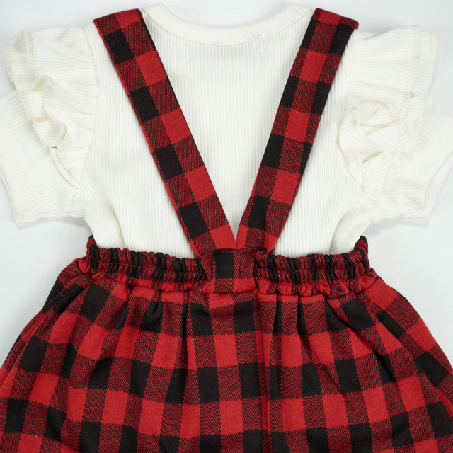 FROCK 2 PC SET RED INFANT