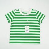 T SHIRT WHITE GREEN STRIPES TODDLER