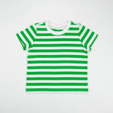 T SHIRT WHITE GREEN STRIPES TODDLER