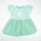 FROCK PUFF SLEEVE NET MINT INFANT