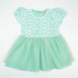 FROCK PUFF SLEEVE NET MINT INFANT