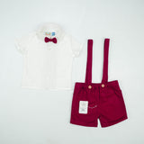 SUIT 2PC GALLACE BELT MAROON INFANT