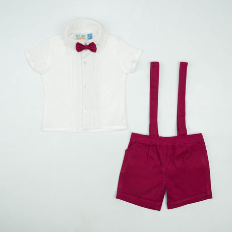 SUIT 2PC GALLACE BELT MAROON INFANT