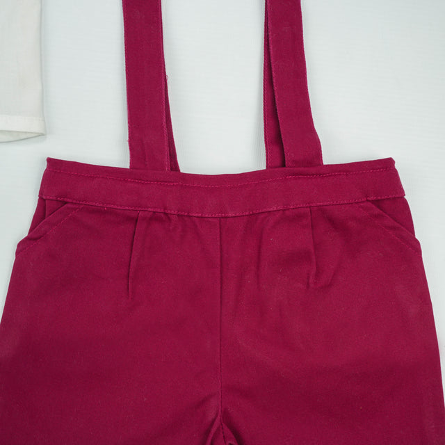 SUIT 2PC GALLACE BELT MAROON INFANT