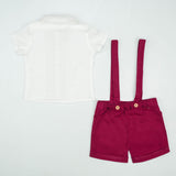 SUIT 2PC GALLACE BELT MAROON INFANT