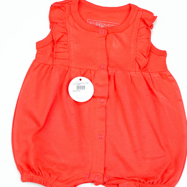 JUMPSUIT WITH FRILL SLEEVES RED INFANT