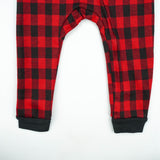 ROMPER RIB BOTTON RED CHECK INFANT