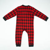 ROMPER RIB BOTTON RED CHECK INFANT