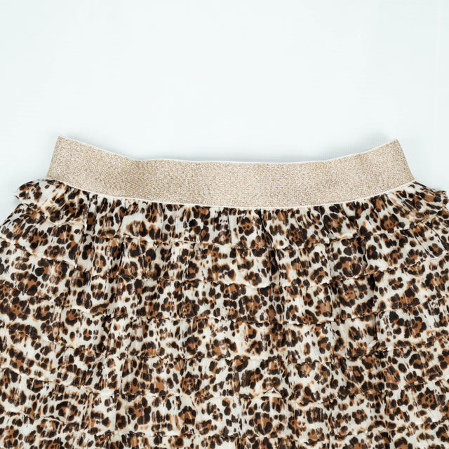 SKIRTS WITH FRILL CHEETA PRINT GIRLS