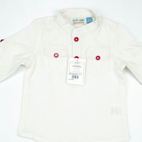 SHIRT KURTA FRONT POCKET BOYS WHITE INFANT