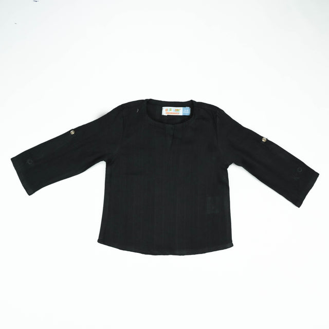 KURTI ROUND COLLAR BOYS BLACK INFANT