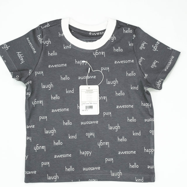 T SHIRT LAUGH GREY TODDLER