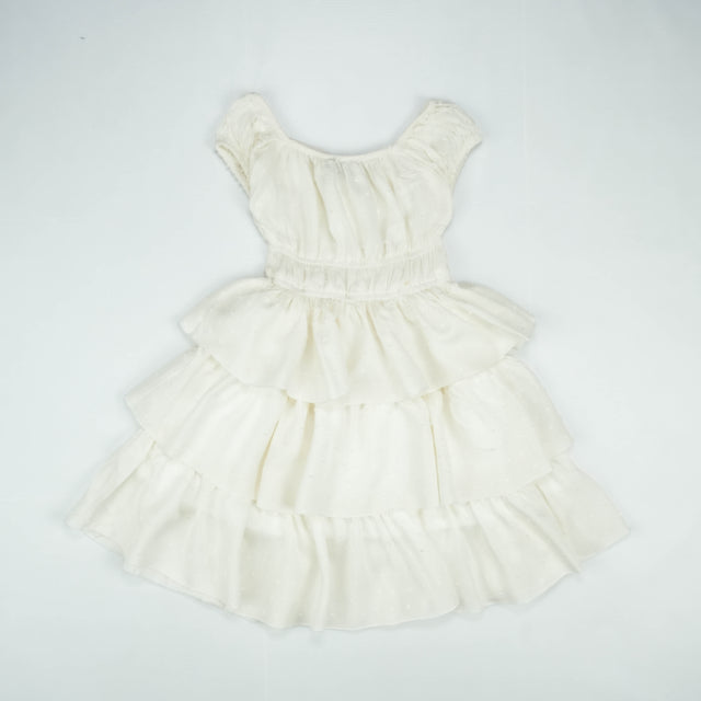 FROCK ELASTIC WASTE WHITE TODDLER