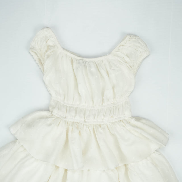 FROCK ELASTIC WASTE WHITE TODDLER