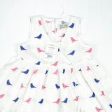 FROCK MOCK NECK MULTI BIRDS INFANT