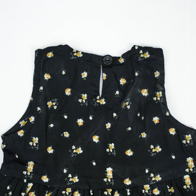 FROCK MOCK NECK BLACK YELLOW INFANT