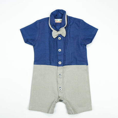 BODYSUIT FANCY WITH PLEATS & BOW BLUE INFANT