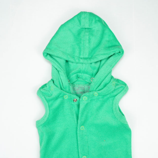 ROMPER TERRY WITH HOODIE GREEN INFANT