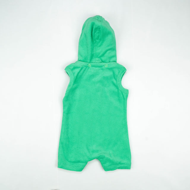 ROMPER TERRY WITH HOODIE GREEN INFANT