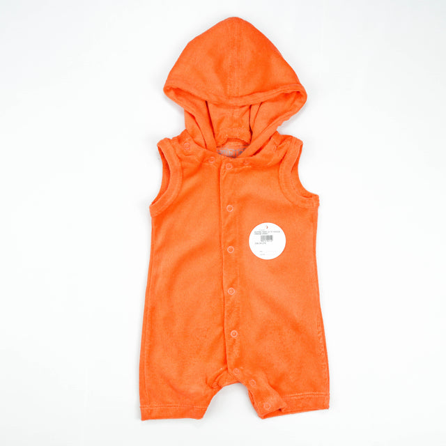 ROMPER TERRY WITH HOODIE ORANGE INFANT