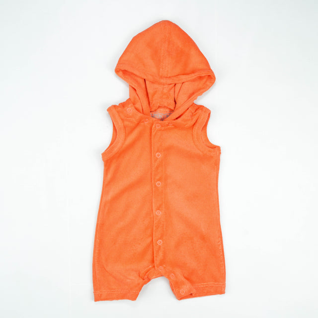 ROMPER TERRY WITH HOODIE ORANGE INFANT