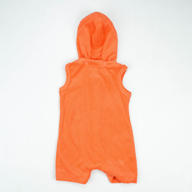 ROMPER TERRY WITH HOODIE ORANGE INFANT