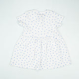 FROCK FRONT BUTTON LT BLUE HEART INFANT