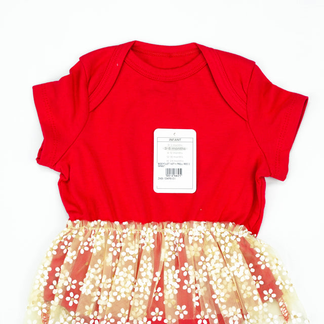 BODYSUIT WITH FRILL RED INFANT