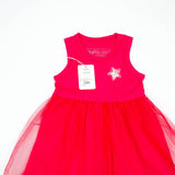 FROCK SLEVELESS WITH NET S.PINK INFANT