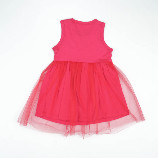 FROCK SLEVELESS WITH NET S.PINK INFANT