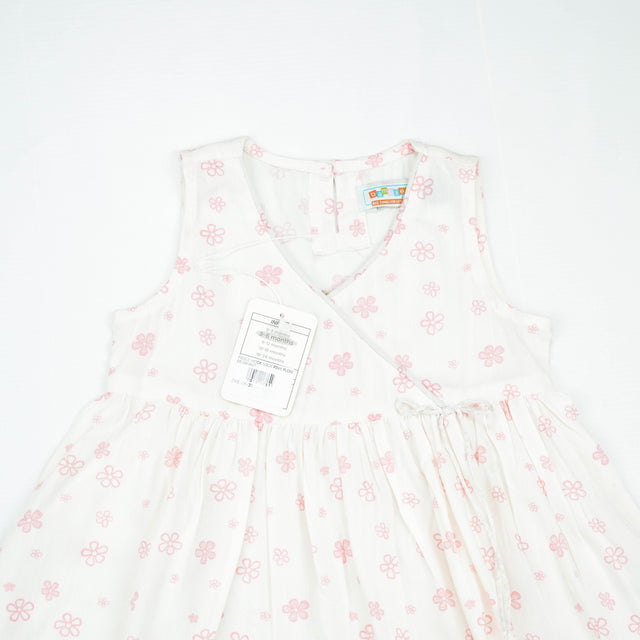 FROCK MOCK NECK PINK FLOWER INFANT