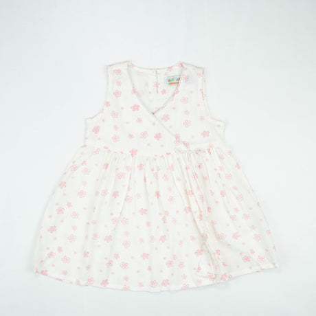 FROCK MOCK NECK PINK FLOWER INFANT